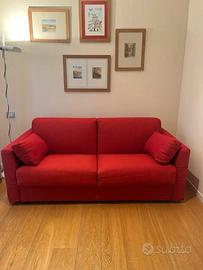 Divano letto 3 posti Campeggi rosso