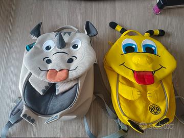 N°2 Zaino Bambini Asilo Scuola Rinoceronte Ape