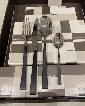 Sambonet Linea Q Noir 24 pezzi Servizio Posate