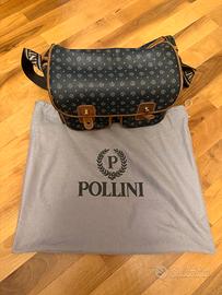Pollini Borsa Postina in pelle nera
