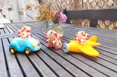 Pupazzi Vintage Pimpa in macchina in Aereo Altan