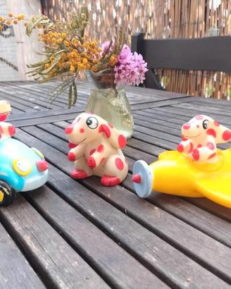 Pupazzi Vintage Pimpa in macchina in Aereo Altan