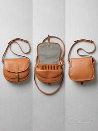 Borsa a tracolla vintage in vera pelle stile cacci