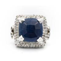 Anello Squadrato in Oro 8 Carati Argento con Lapis