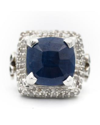 Anello Squadrato in Oro 8 Carati Argento con Lapis