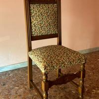 Set di 6 eleganti sedie in legno foderate