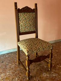 Set di 6 eleganti sedie in legno foderate