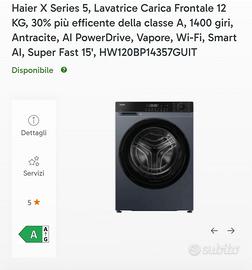 Lavatrice Haier Classe A   NUOVA
