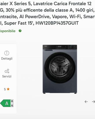 Lavatrice Haier Classe A   NUOVA
