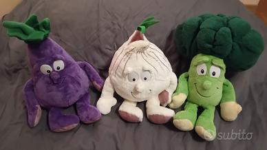 3 pelusche morbidi a forma di verdure