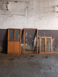 porta e finestra in larice con vetri doppi 