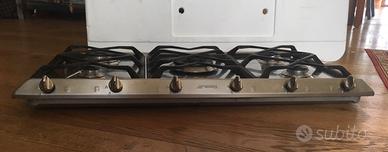 Piano cottura SMEG 5 fuochi 90cm - acciaio/ghisa