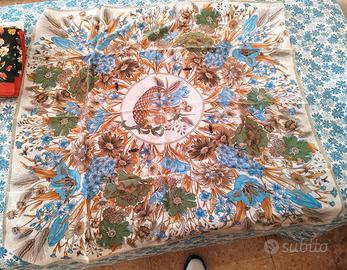 Foulard azzurro beige 100% seta