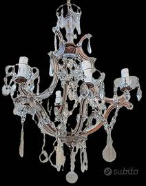 ANTICO LAMPADARIO MARIA TERESA 6 LUCI RESTAURATO