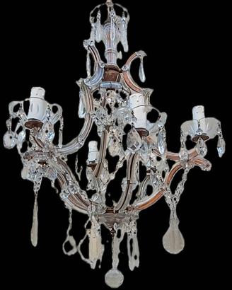 ANTICO LAMPADARIO MARIA TERESA 6 LUCI RESTAURATO