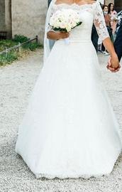 Abito da sposa romantico 40-42 + velo e fermaglio