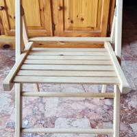 Set di 6 sedie di legno pieghevoli