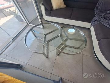 Tavolino a scomparsa in vetro