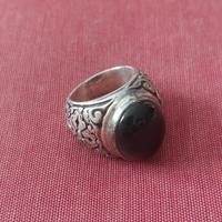 Anello Argento con Pietra Onice Nera