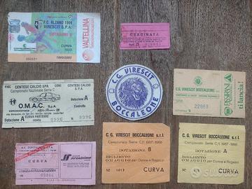 Biglietti anni 90 e adesivo Virescit Bergamo 