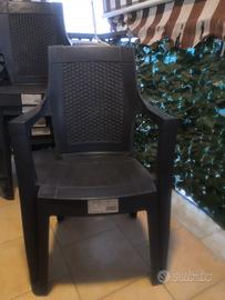 sedia effetto rattan da giardino