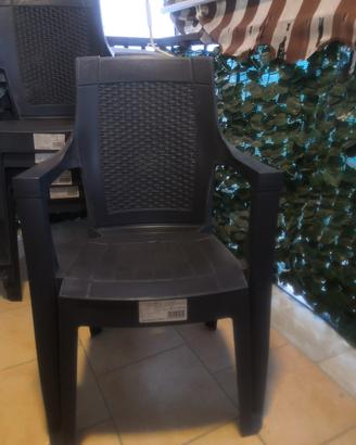 sedia effetto rattan da giardino
