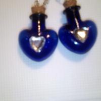 Orecchini pendenti bottiglietta blu