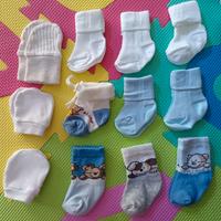 calzini neonato primi giorni e muffole 