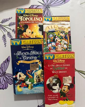 4 VHS Disney Natale Topolino vintage