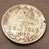 20 KRAJCAR UNGHERIA IN ARGENTO 1869 KB (MB)