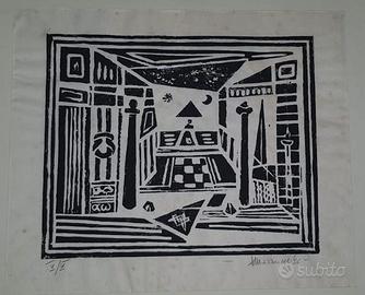 Quadro di loggia “Il Tempio Massonico  Mazzonelli