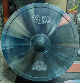 2 dischi olimpionici in acciaio calibrati da 25kg