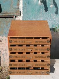 cassettiera merceria vintage mobile  tre stelle 