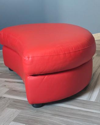 Pouf in vera pelle rossa