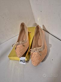 M169 Scarpe ballerine Chassé rosa cipria con fiocc