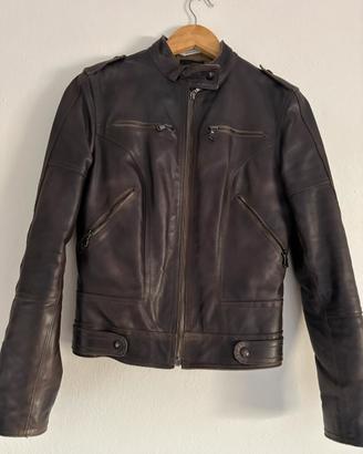 Giacca stile biker in pelle -tg S