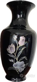 Vaso Vintage nero stile floreale