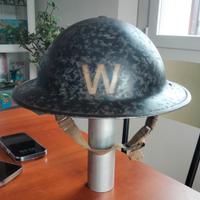 Elmetto inglese MK2 WW2 1939 doppio fregio Warden