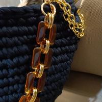 borsa uncinetto nera e tartaruga 