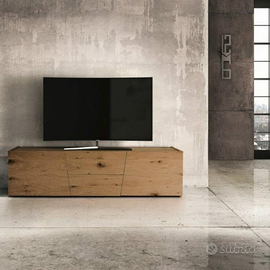 Mobile porta tv rovere naturale nodato spazzolato