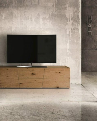 Mobile porta tv rovere naturale nodato spazzolato