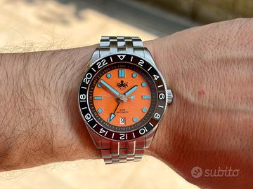 Phoibos Wave Master GMT 200 mt PY049G orange