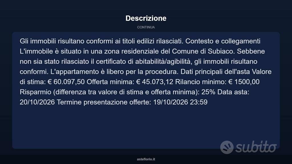 Appartamento – Subiaco, S. Nicola - Vista 5