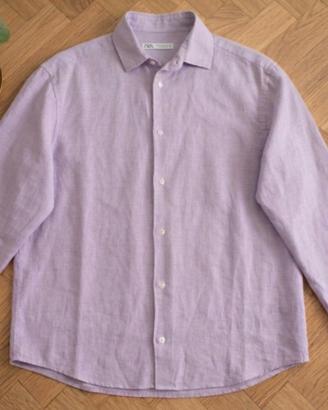 camicia zara lilla taglia s
