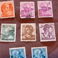 Lotto 8 francobolli (serie Michelangiolesca)