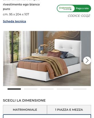 letto singolo con contenitore con materasso 