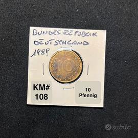 Collectible Coin 10 Pfennig 1989 KM# 108 🇩🇪