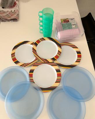 Piatti posate e bicchieri Campeggio e picnic.
