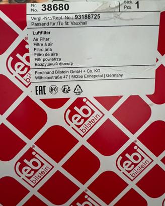 Filtro aria Febi Bilstein 38680