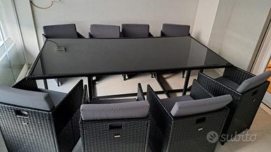 Set da giardino in resina da 12 posti